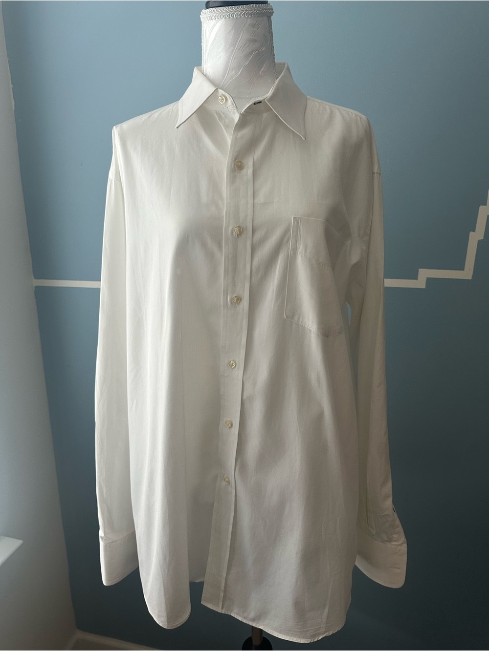 Tommy Hilfiger Men's White Long-Sleeve Button-Up Shirt Reg Fit 16.5 34-35